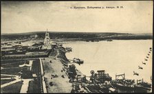 Irkutsk. Embankment street and Ferry across the Angara River, 1906. Creator: Unknown.