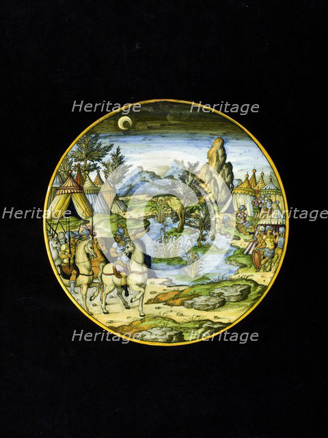 Plate, a scene from the wars between Rome and Carthage, c1550-1560. Artist: Fontana Workshop.