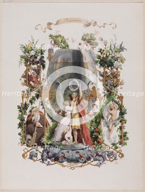 The four main drinks: May wine, 1853. Creator: Adolf Schroedter.