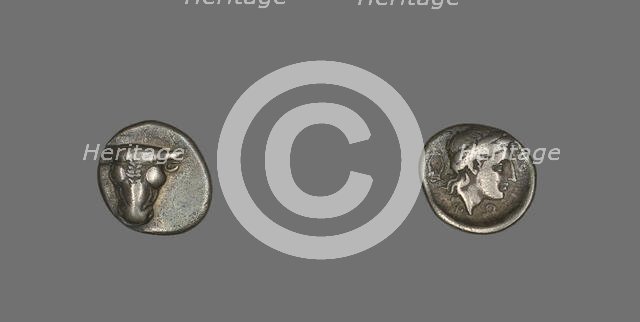 Hemidrachm (Coin) Depicting Bucranium, 355-346 BCE. Creator: Unknown.