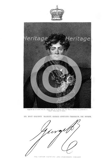 George IV, King of Great Britain and Ireland and of Hanover, 19th century.Artist: E Scriven