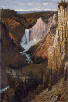 View of the Lower Falls, Grand Canyon of the Yellowstone, 1890. Creator: Grafton Tyler Brown.