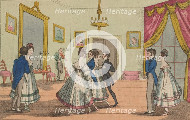 Quadrilles: practising at home, c1815.