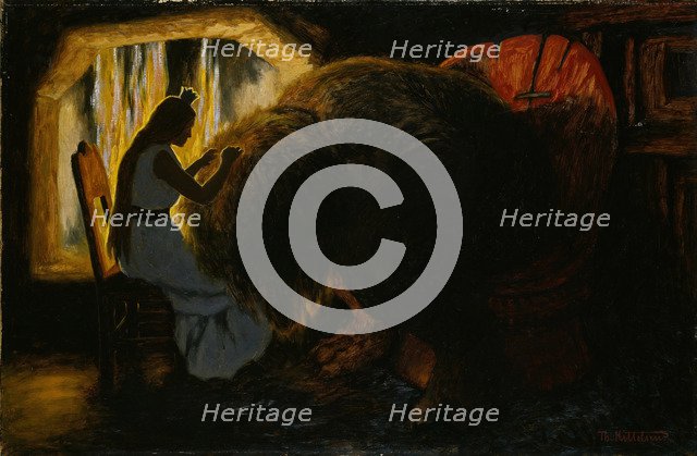 The Princess picking Lice from the Troll. Artist: Kittelsen, Theodor (1857-1914)