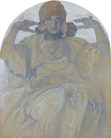 Portrait of the artist's Daughter, Jaroslava, c. 1924. Artist: Mucha, Alfons Marie (1860-1939)