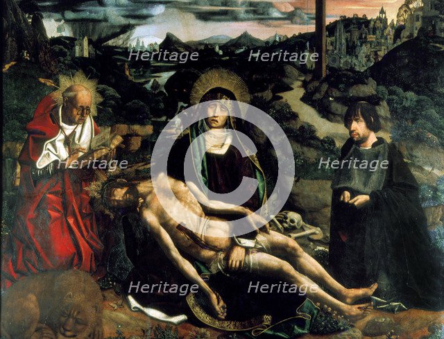 The Piety', Painting by Bartolomé Bermejo.