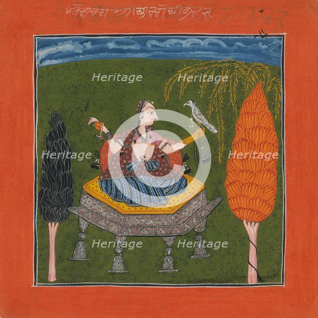 Sanveri Ragini, Page from a Ragamala Series (Garland of Musical Modes), ca. 1700-1710. Creator: Unknown.