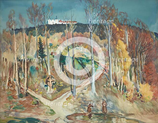 Garden (forest slope near Maria Taferl in the Wachau), around 1914/1915. Creator: Julian Falat.