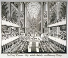 The coronation of George IV in Westminster Abbey, London, 1821. Artist: Anon