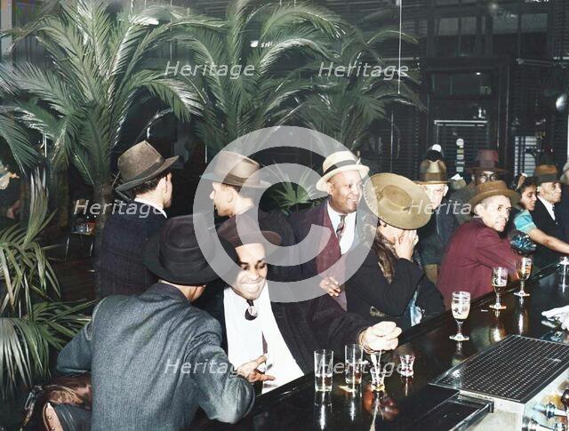 The bar at Palm Tavern, Negro restaurant on 47th Street, Chicago, Illinois, April 1941. Creators: Farm Security Administration, Russell Lee.
