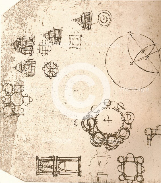 Drawing of ecclesiastical architecture, c1472-c1519 (1883). Artist: Leonardo da Vinci.