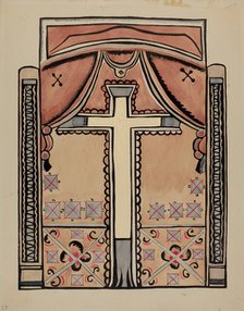 Panel - Cross and Drapes, 1935/1942. Creator: Unknown.