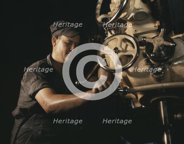 Mechanical operator on boiler parts, Combustion Engineering Co., Chattanooga, Tenn., 1942. Creator: Alfred T Palmer.
