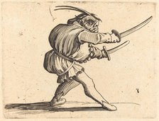 Duellist with Two Sabers, c. 1622. Creator: Jacques Callot.