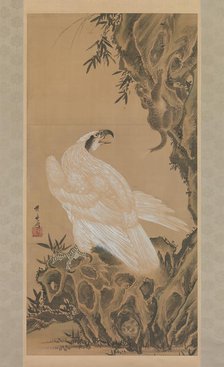 White Eagle Eyeing a Mountain Lion, 1885. Creator: Kawanabe Kyosai.