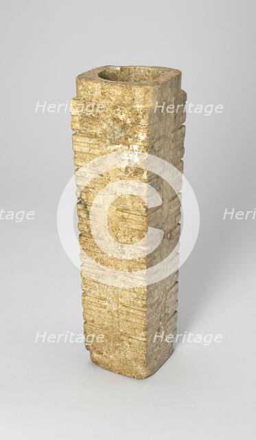 Cong, Neolithic period ( ca. 8000-2000 BC), Liangzhu Culture, ca. 3000-2000 BC. Creator: Unknown.