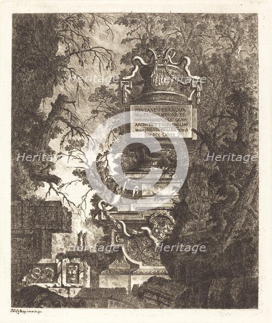 Frontispiece for "Fountains", 1768. Creator: Jean-Laurent Legeay.