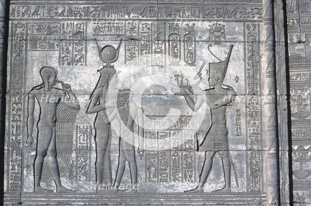 Relief on the Roman Mammisi, Temple of Hathor, late Ptolemaic and Roman, c125 BC - c60 AD. Artist: Unknown