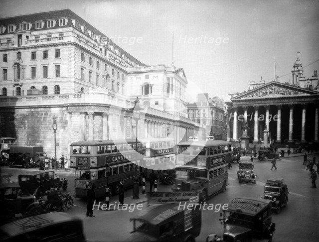 The Bank of England, City of London, c1930s. Artist: Unknown
