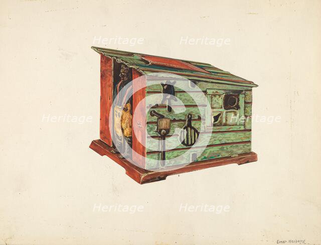 Mechanical Bank, c. 1938. Creator: Einar Heiberg.