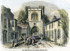 'Fire-bell Gate (and curfew), Barking, Essex', 1845. Artist: Unknown