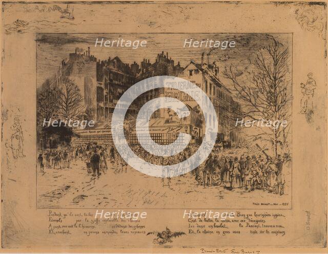 La Place des Martyrs et La Taverne du Bagne (The Place des Martyrs and the Jailhouse..., 1885. Creator: Felix Hilaire Buhot.