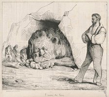 L'antre du lion, 19th century. Creator: Honore Daumier.