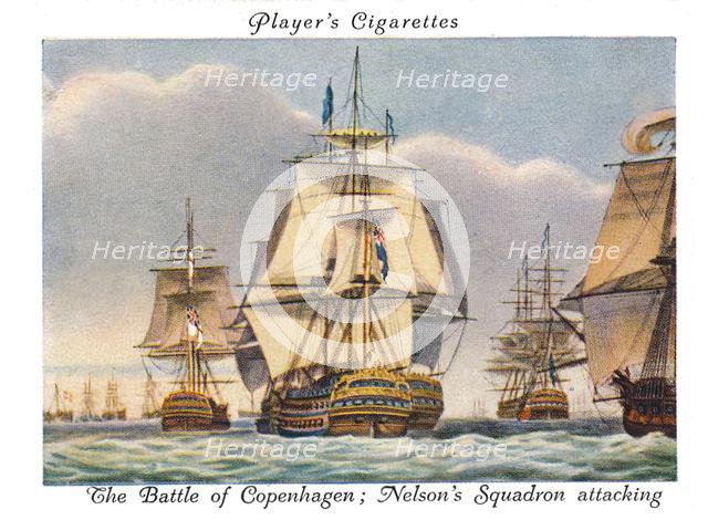 The Battle of Copenhagen; Nelson's Squadron attacking, 1936.  Creator: Unknown.