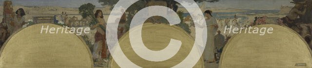 Sketch for the Hotel de Ville in Paris: History of writing - ancient times, c1890. Creator: Fernand Cormon.