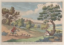 Rural Sports, or an Old Mole Catcher in Full Scent, August 31, 1811., August 31, 1811. Creator: Thomas Rowlandson.