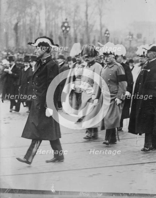 King Albert and Duke Connaught at King Leopold's funeral, 1910. Creator: Bain News Service.