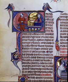 Detail of an illuminated page 'In dei exelsis Thesauris' called 'Vidal Mayor', on the Privileges …