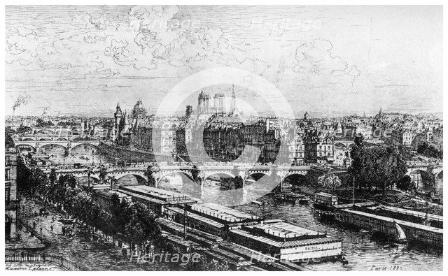 'Paris Pris du Louvre', c1850-1895 (1924). Artist: Maxime Lalanne