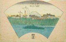 The Parting Depth of the Three-pronged River at Nakasu (Nakasu Mitsumata Wakarenofuchi), s..., 1857. Creator: Ando Hiroshige.