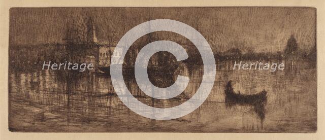 A Wet Evening in Venice, c. 1880. Creator: Otto Henry Bacher.