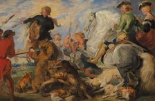 Copy after Rubens's "Wolf and Fox Hunt", ca. 1824-26. Creator: Edwin Henry Landseer.