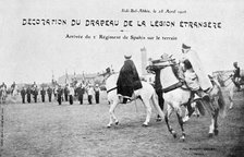 Parading of the flag of the French Foreign Legion, Sidi Bel Abbes, Algeria, 28 April 1906. Artist: Unknown
