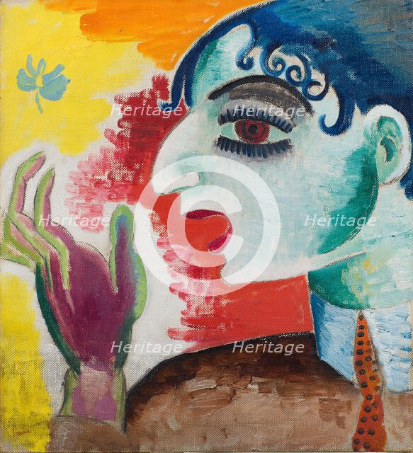 Self-Portrait, 1915. Creator: Grünewald, Isaac (1889-1946).