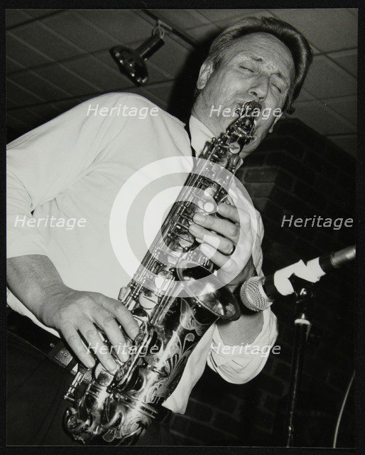 Saxophonist Peter King playing at The Fairway, Welwyn Garden City, Hertfordshire, 14 April 1991. Artist: Denis Williams