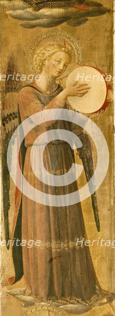 Angel making music (From the Tabernacle of the Linaioli), ca. 1433. Creator: Angelico, Fra Giovanni, da Fiesole (ca. 1400-1455).