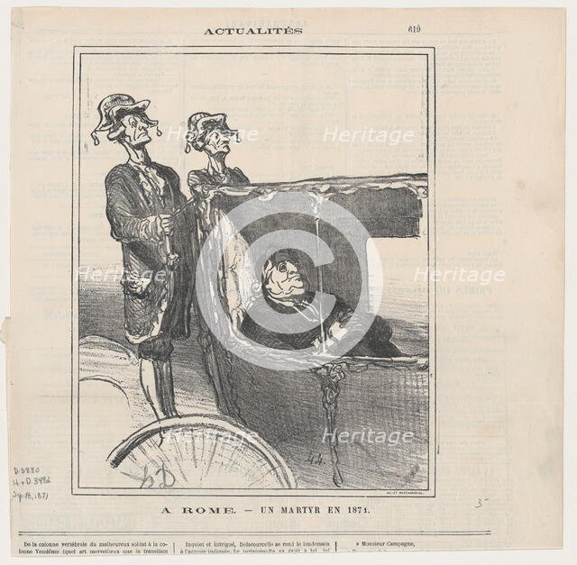 A Rome - un martyr en 1871, (1871).  Creator: Honore Daumier.