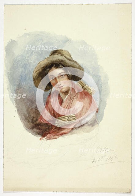 Portrait of Peasant Woman, October 1840. Creator: Elizabeth Murray.