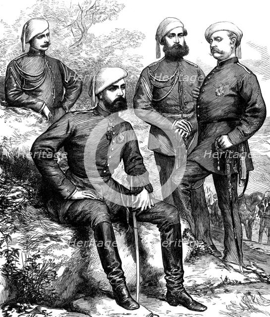 The Civil War in Spain: Don Carlos and his staff, 1873. Creator: Unknown.
