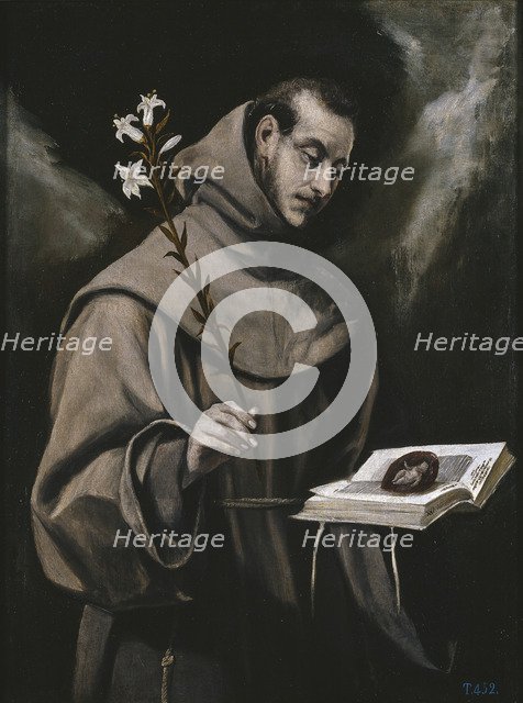 Saint Anthony of Padua, c. 1580. Artist: El Greco, Dominico (1541-1614)