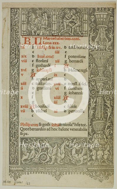 Illustration from Officium B.M.V., plate 62 from Woodcuts from Books of the XVI Century, 1505... Creator: Unknown.