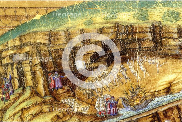 Inferno. (Abyss of Hell). Illustration to the Divine Comedy by Dante Alighieri (Detail), 1480-1490.