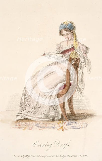 Fashion Plate (Evening Dress), 1825. Creator: Unknown.