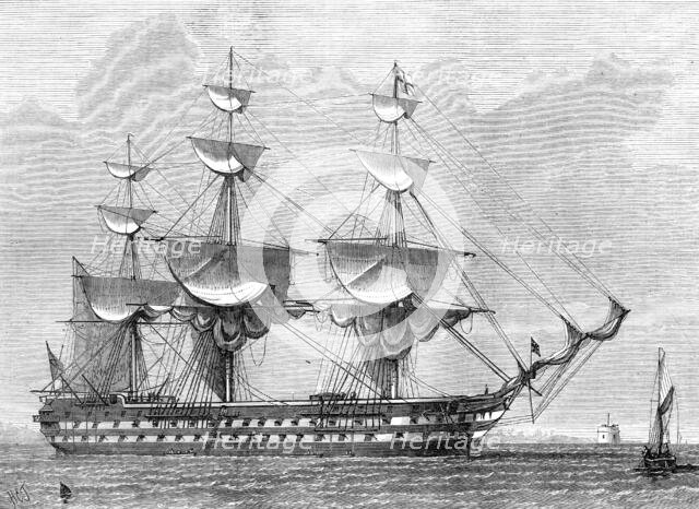 H.M.S. Duncan, flagship at Sheerness, 1874. Creator: Unknown.