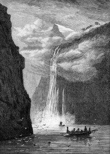 Geiranger fjord, with the Seven Sisters Fall, Norway, 1882. Artist: Unknown