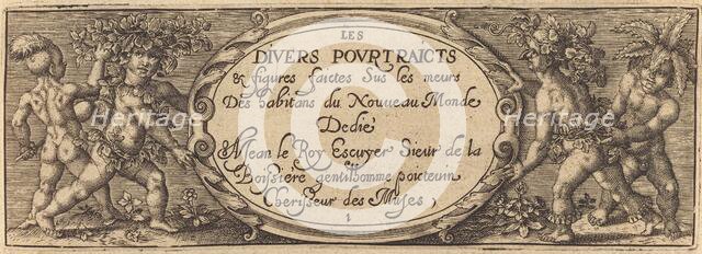Les divers pourtraicts et figures I (Title Page), c. 1600. Creator: Master AD.